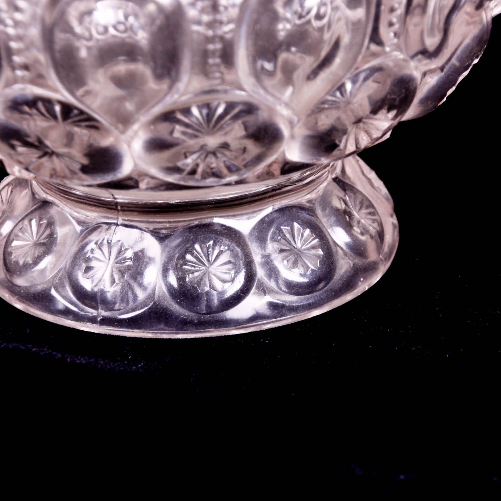 Moon and Star Clear Depression Glass Footed Dishes