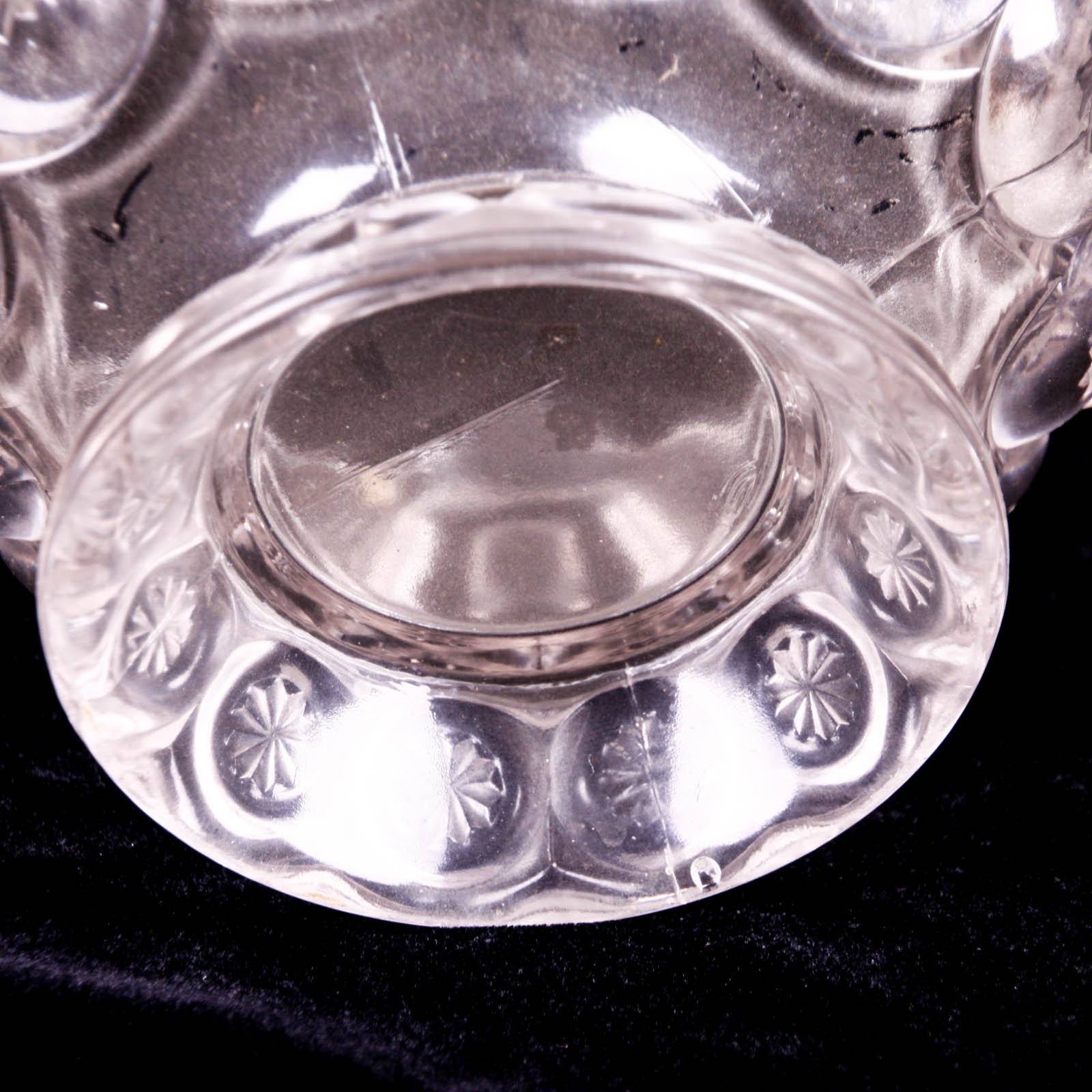 Moon and Star Clear Depression Glass Footed Dishes