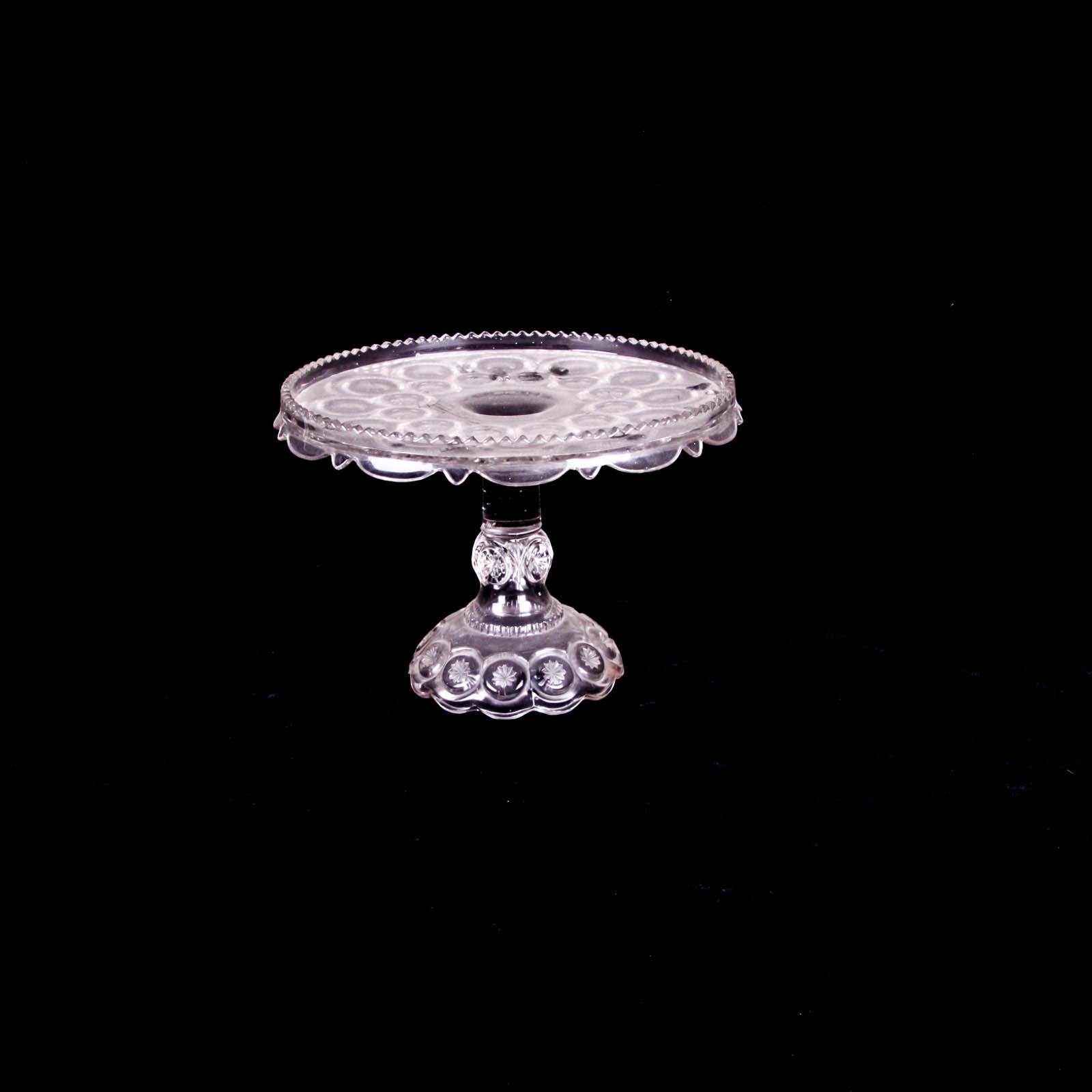 Moon and Star Clear Depression Glass Footed Dishes