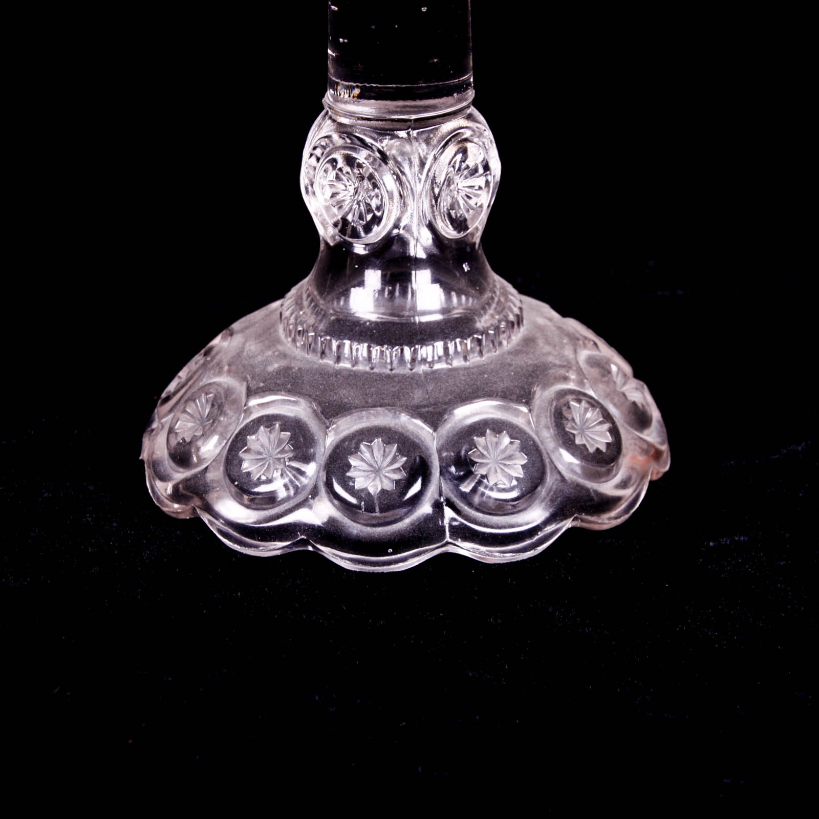 Moon and Star Clear Depression Glass Footed Dishes