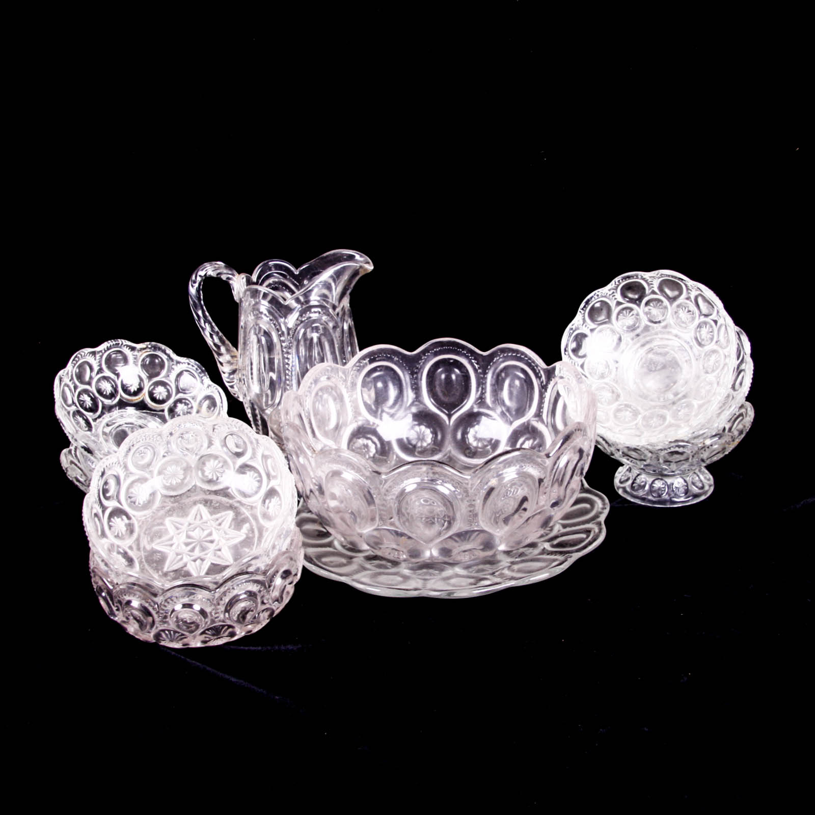 Moon and Star Clear Depression Glass