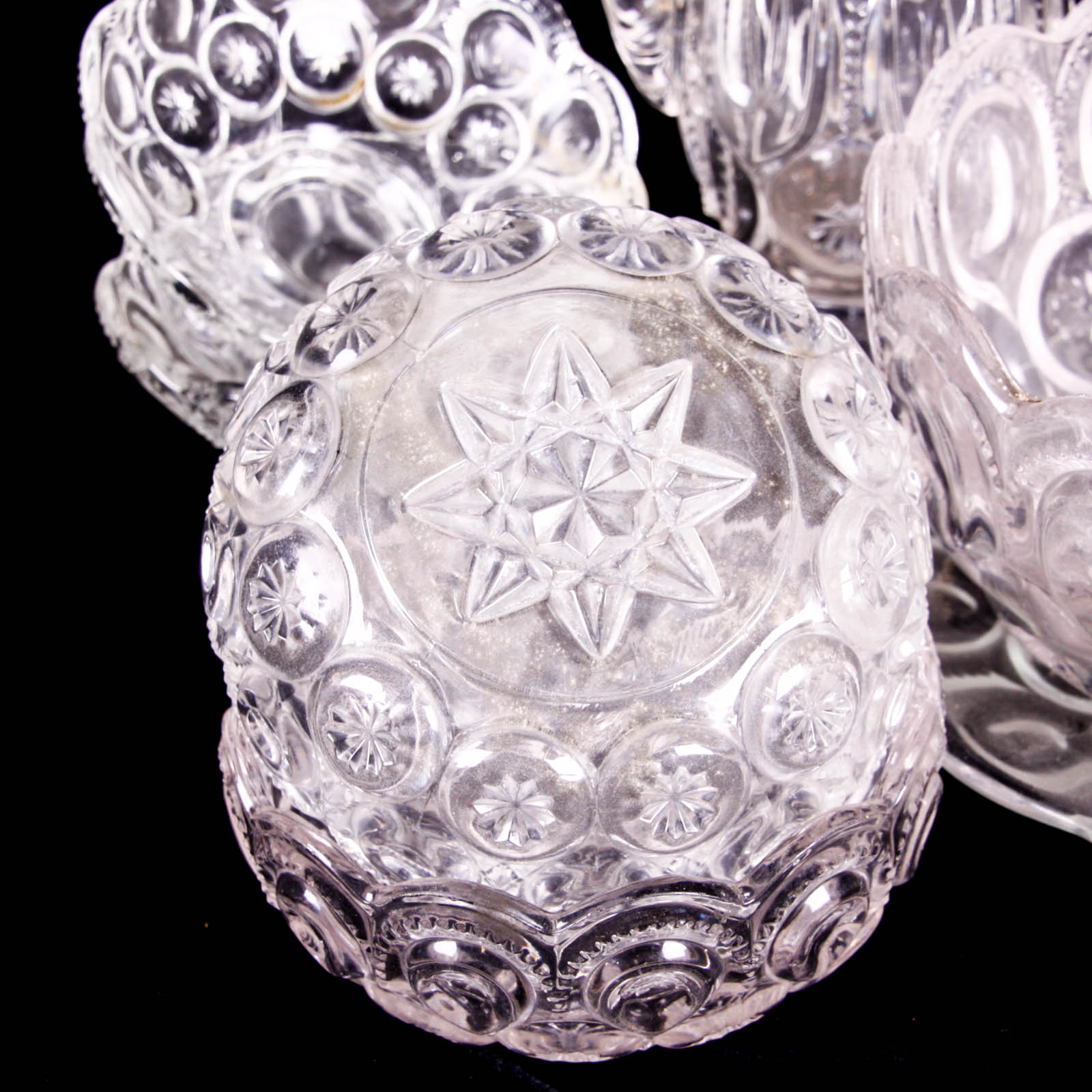 Moon and Star Clear Depression Glass