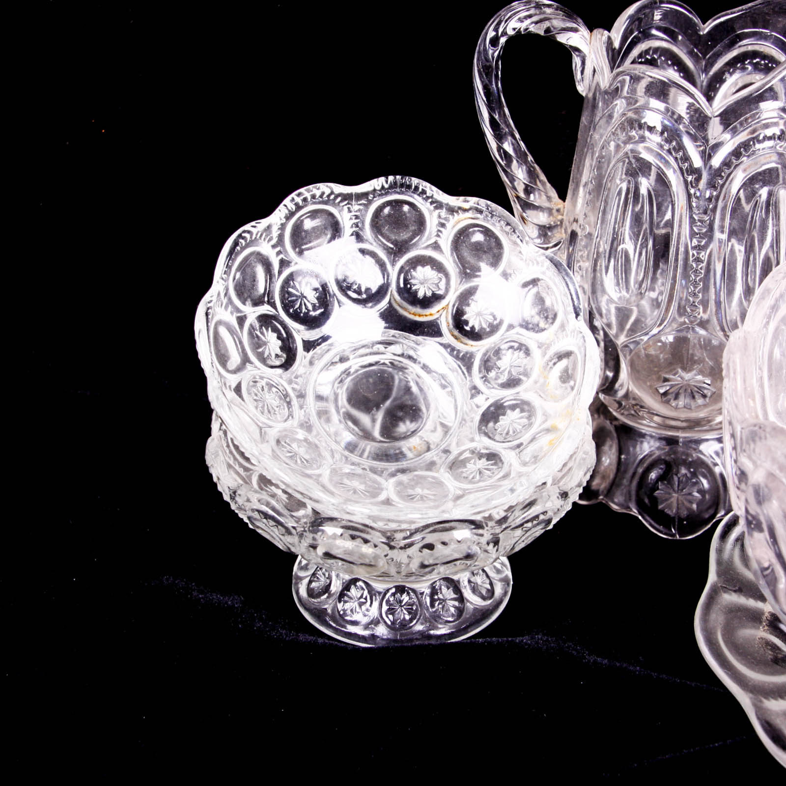 Moon and Star Clear Depression Glass