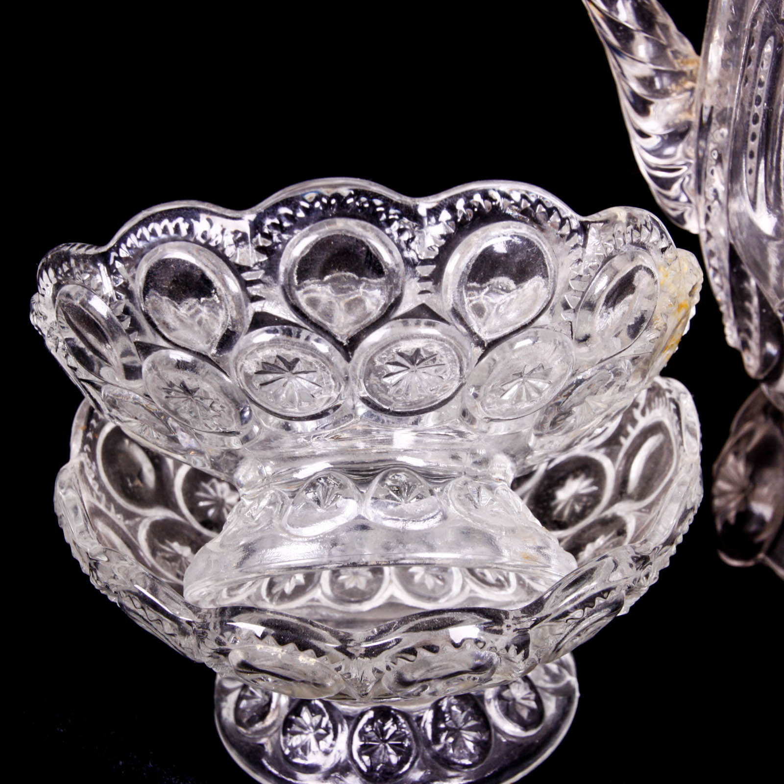 Moon and Star Clear Depression Glass