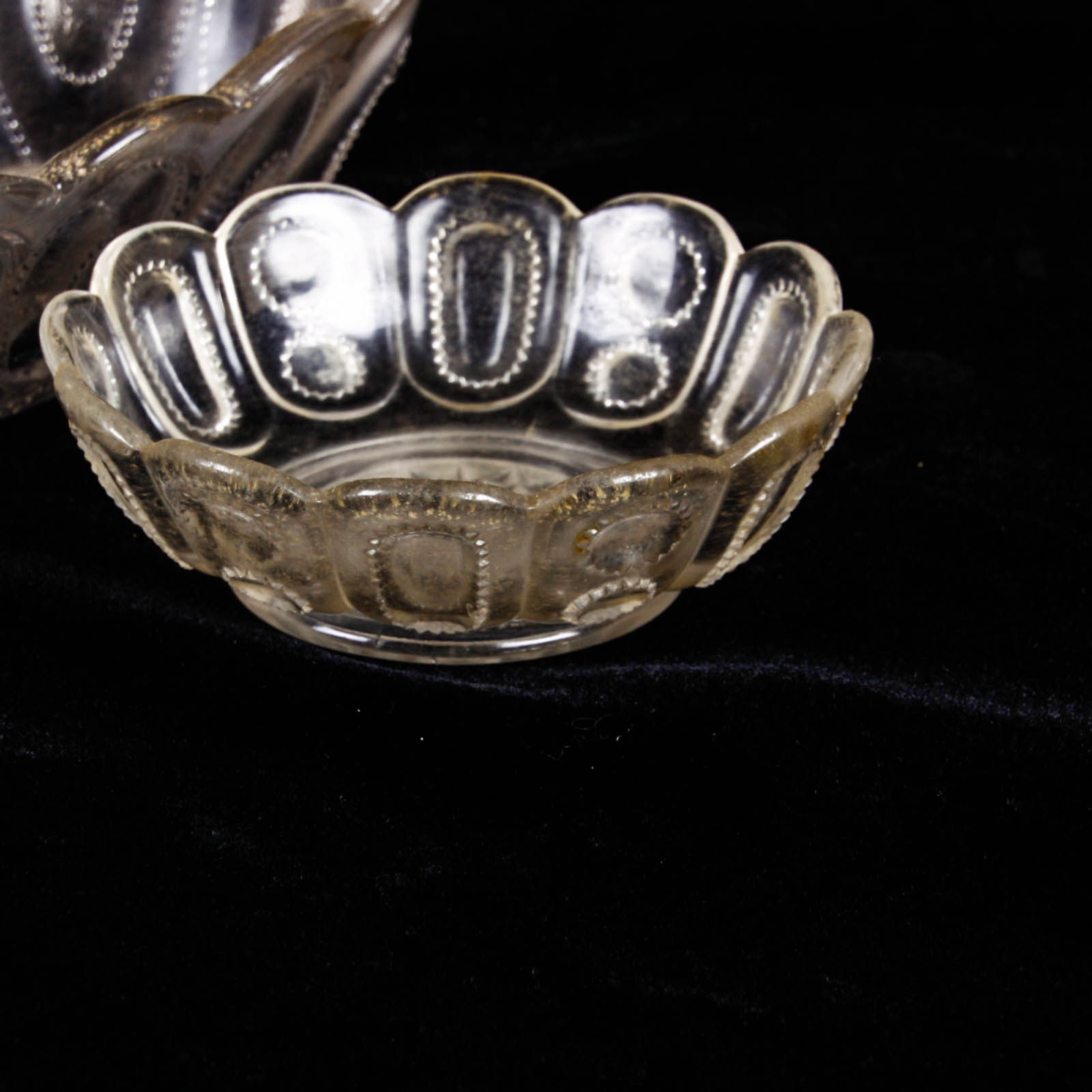 Trio of Clear Pressed Depression Glass