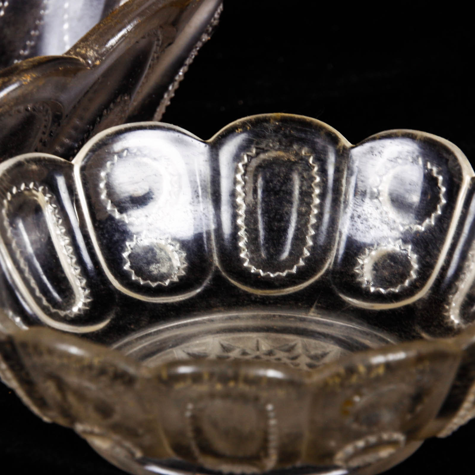 Trio of Clear Pressed Depression Glass