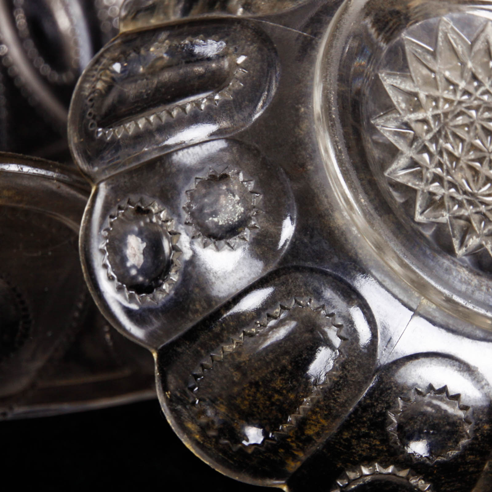 Trio of Clear Pressed Depression Glass