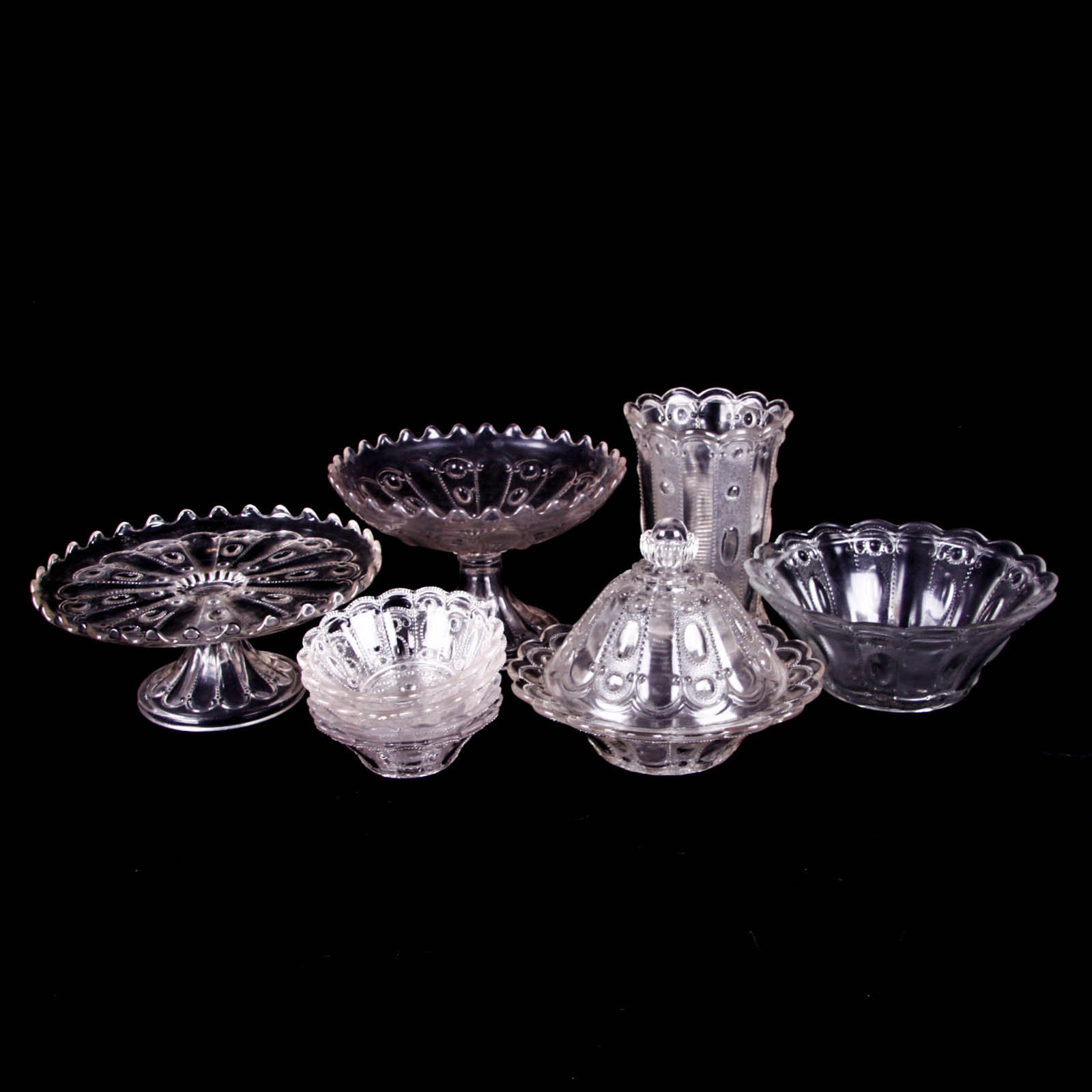 Kansas Jewel with Dewdrop Clear Depression Glass