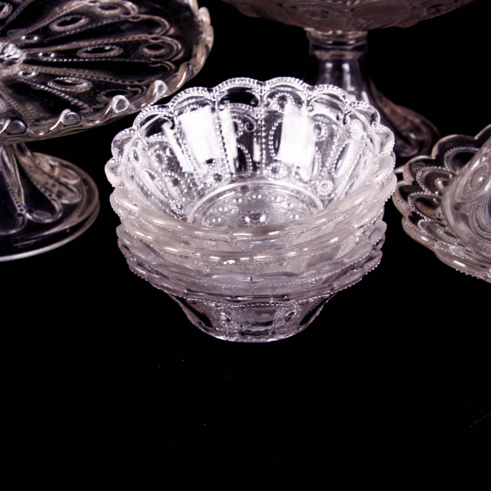 Kansas Jewel with Dewdrop Clear Depression Glass