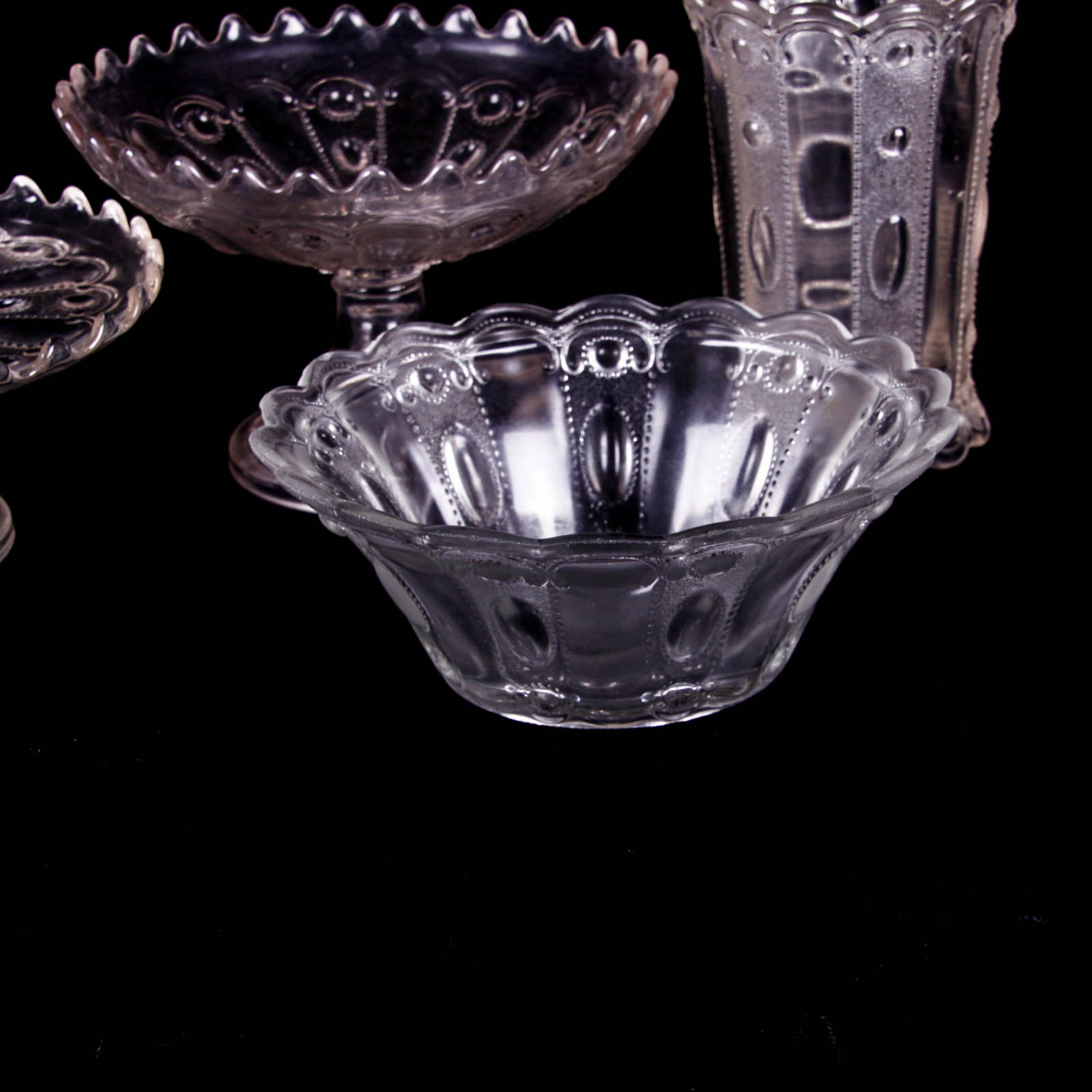Kansas Jewel with Dewdrop Clear Depression Glass