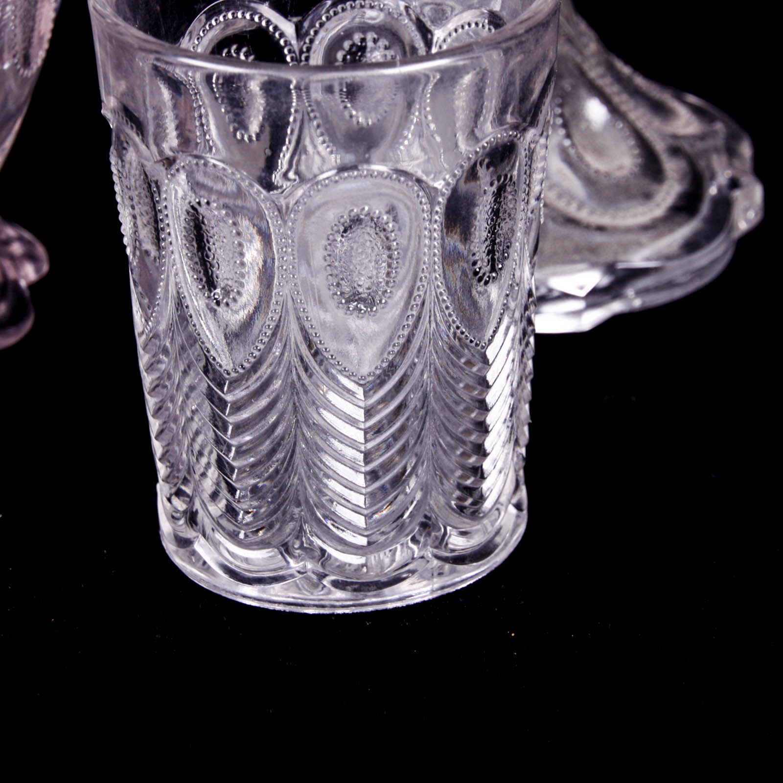 Peacock Feather Clear Depression Glass