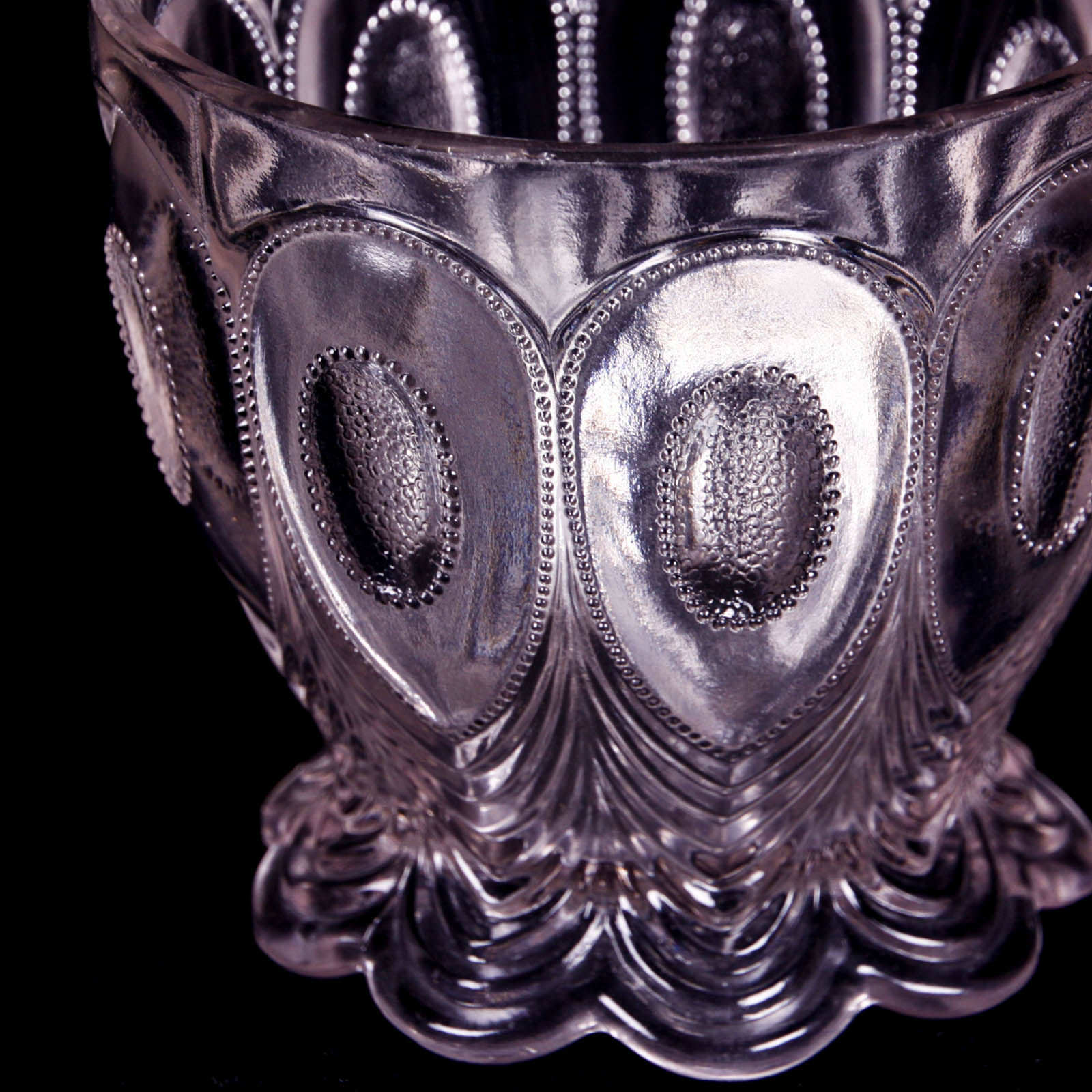 Peacock Feather Clear Depression Glass