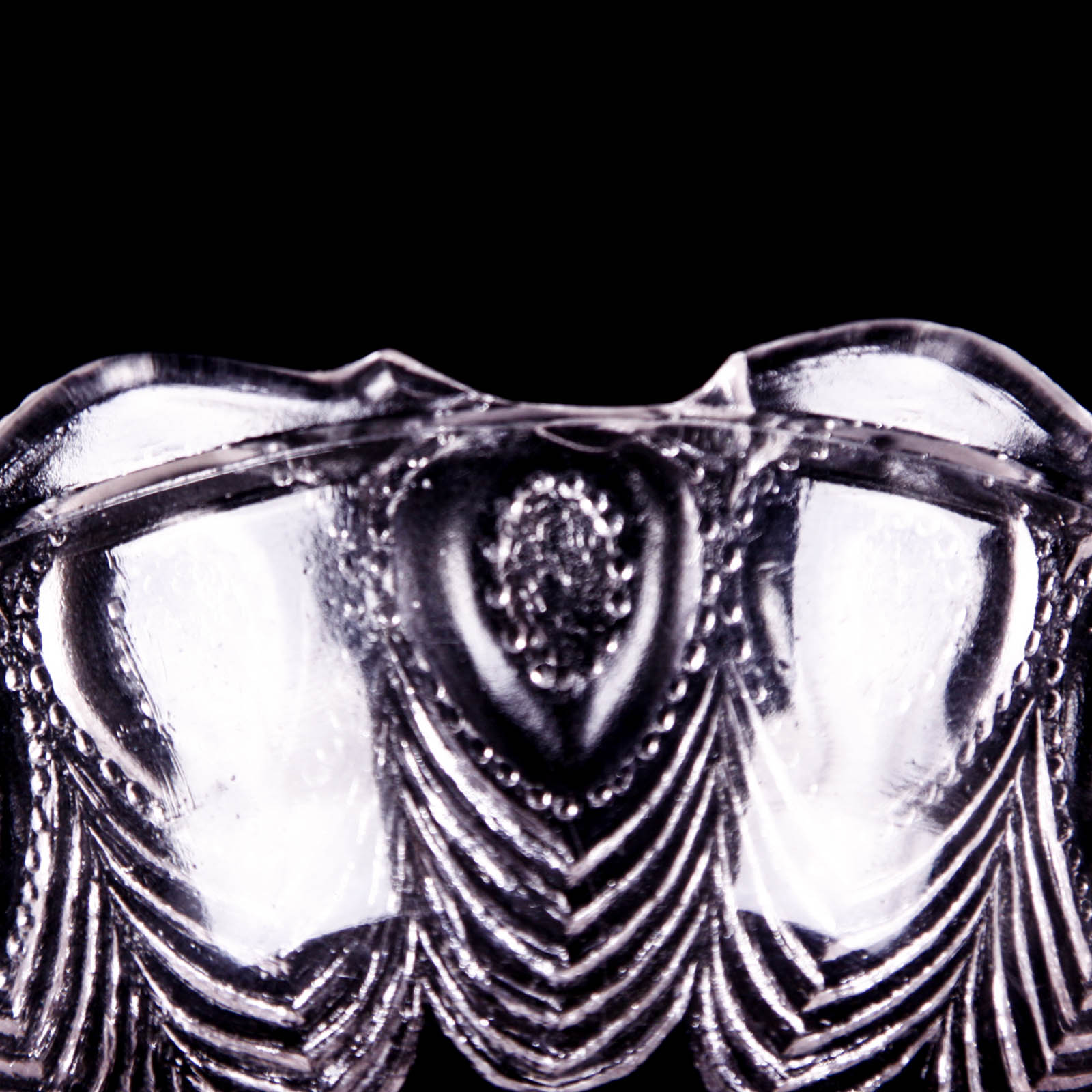 Peacock Feather Clear Depression Glass