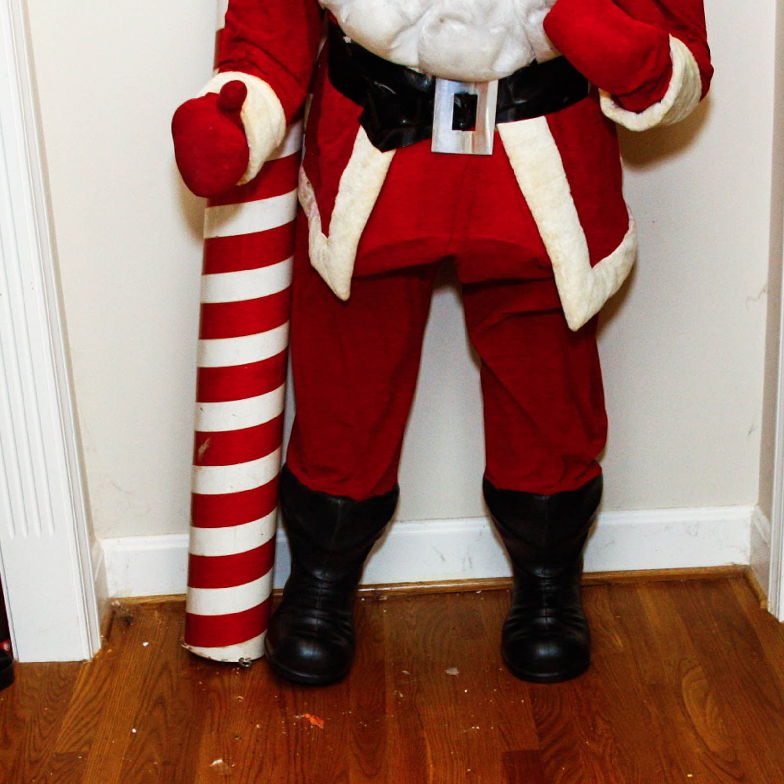 Life-Size Santa Claus and Extra-Large Candy Cane