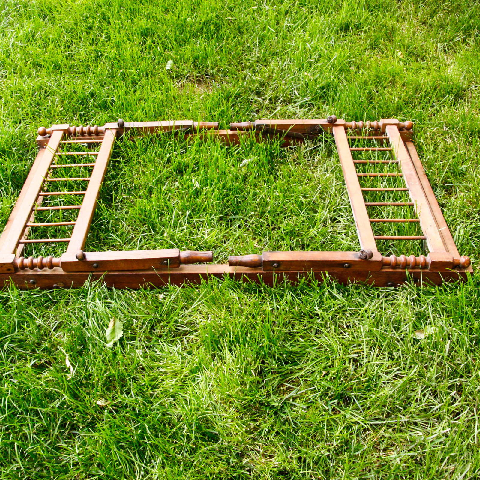 Collapsible Walnut Stained Children's Bed