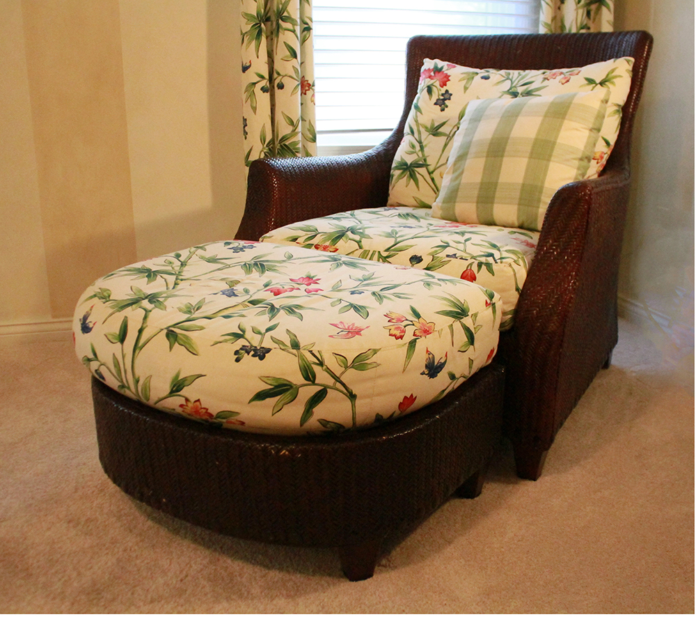 Woven Lounge Chair with Ottoman
