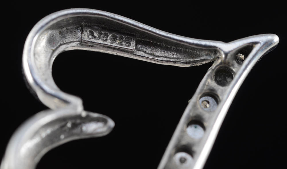 Sterling Chain and Two Sterling Heart Shape Pendants with Garnets and Diamonds