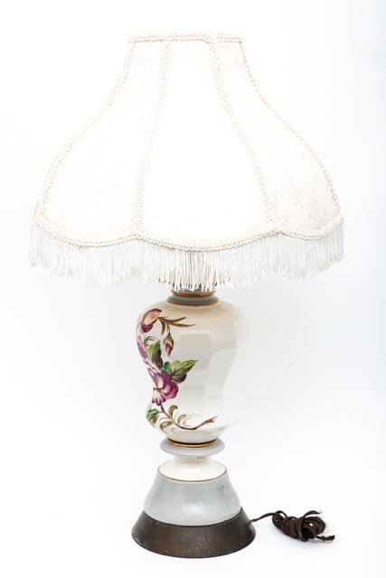 Pair of Floral Painted Lamps
