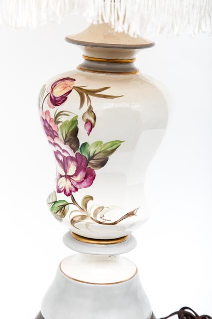 Pair of Floral Painted Lamps