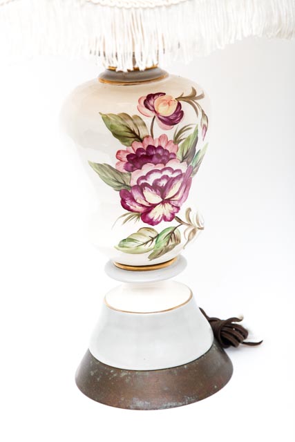 Pair of Floral Painted Lamps
