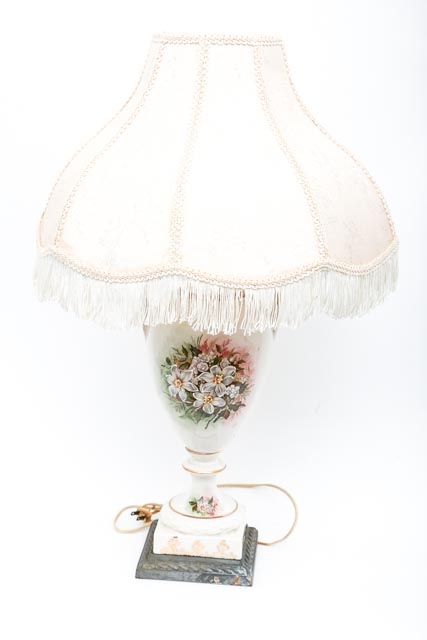 Pair of Floral Painted Lamps