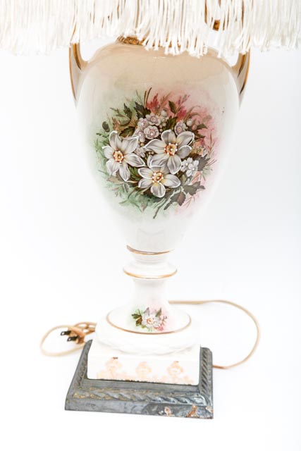 Pair of Floral Painted Lamps