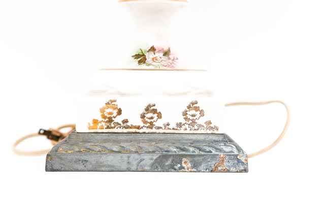 Pair of Floral Painted Lamps