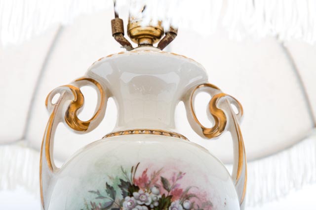 Pair of Floral Painted Lamps