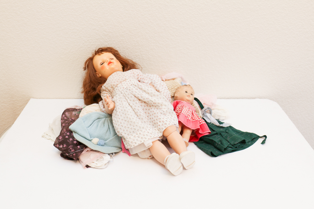 Pair of Vintage Dolls and Doll Clothes