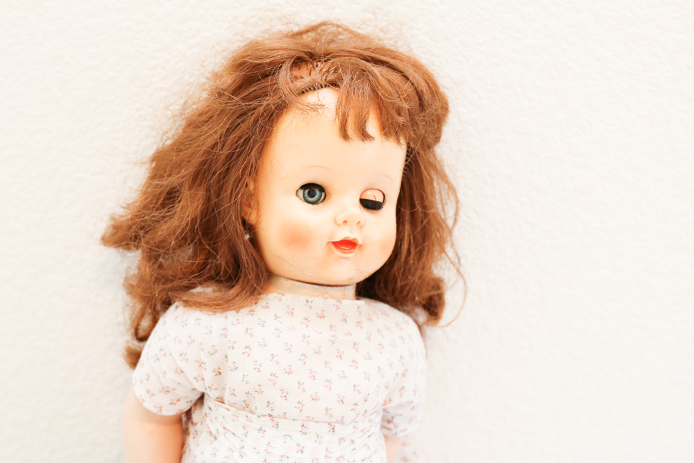 Pair of Vintage Dolls and Doll Clothes