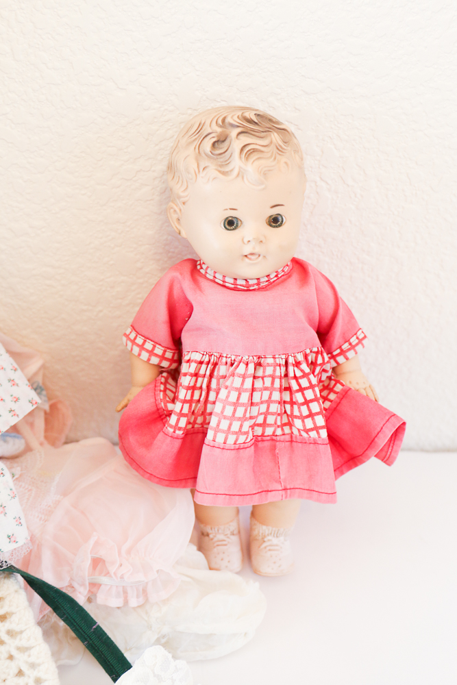 Pair of Vintage Dolls and Doll Clothes