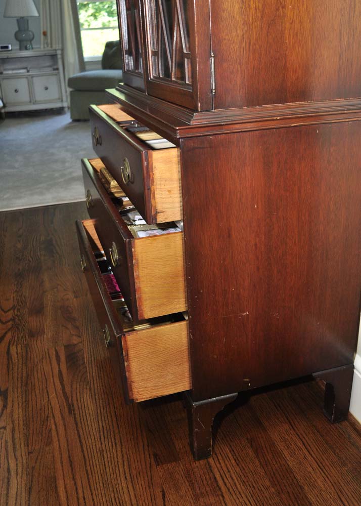 Tomlinson of High Point Mahogany Bookcase on Chest