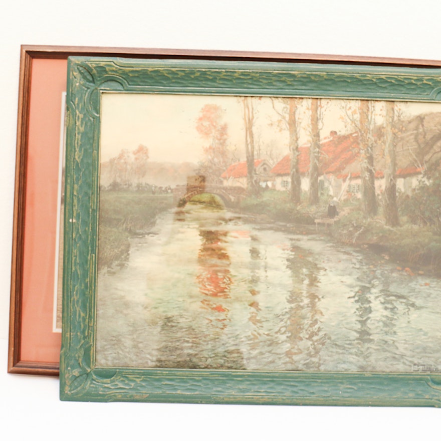 Vintage Dutch Port Scene Print