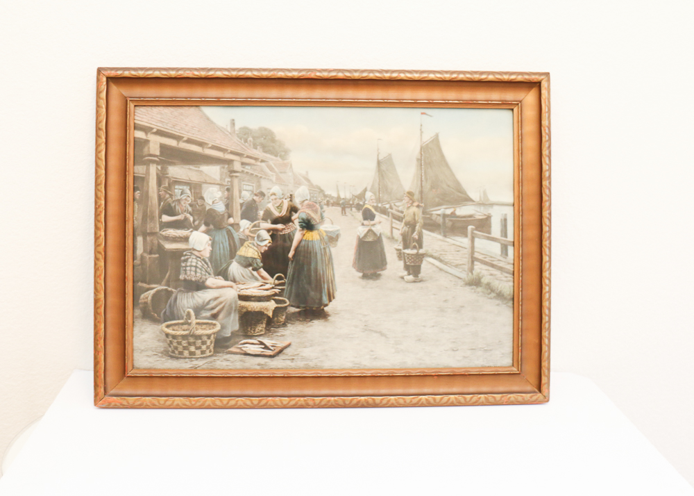 Vintage Dutch Port Scene Print