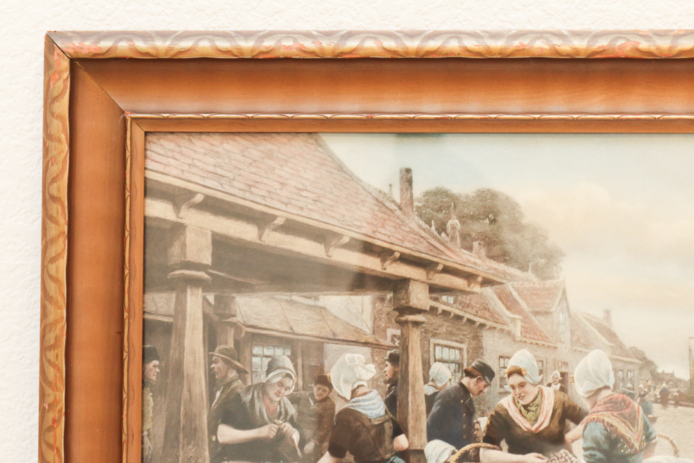 Vintage Dutch Port Scene Print