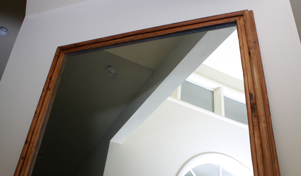 Oversized Rustic Knotty Pine Floor Mirror