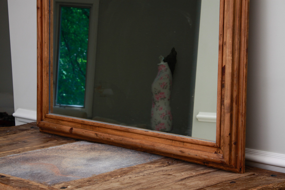 Oversized Rustic Knotty Pine Floor Mirror