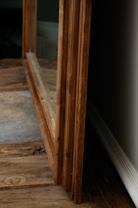 Oversized Rustic Knotty Pine Floor Mirror