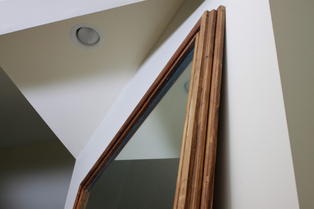 Oversized Rustic Knotty Pine Floor Mirror