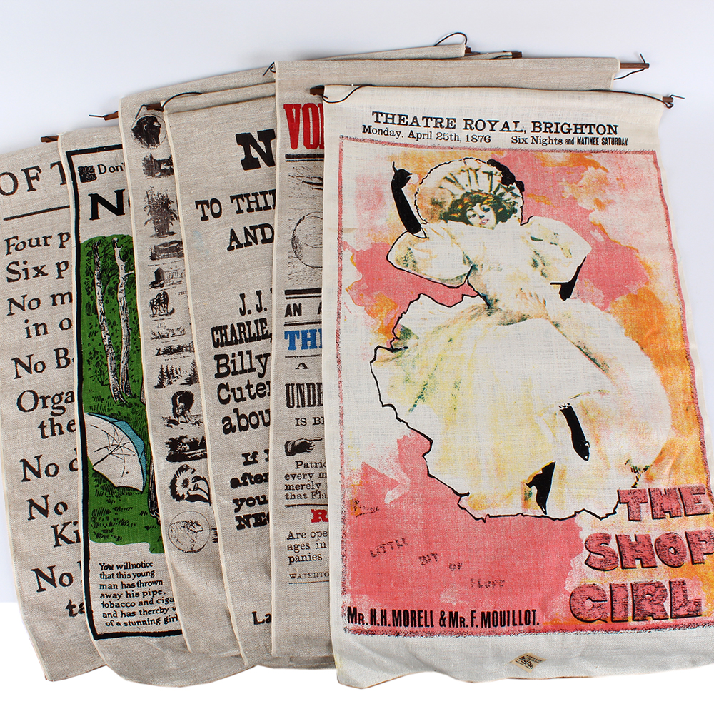 Vintage Advertisements on Linen
