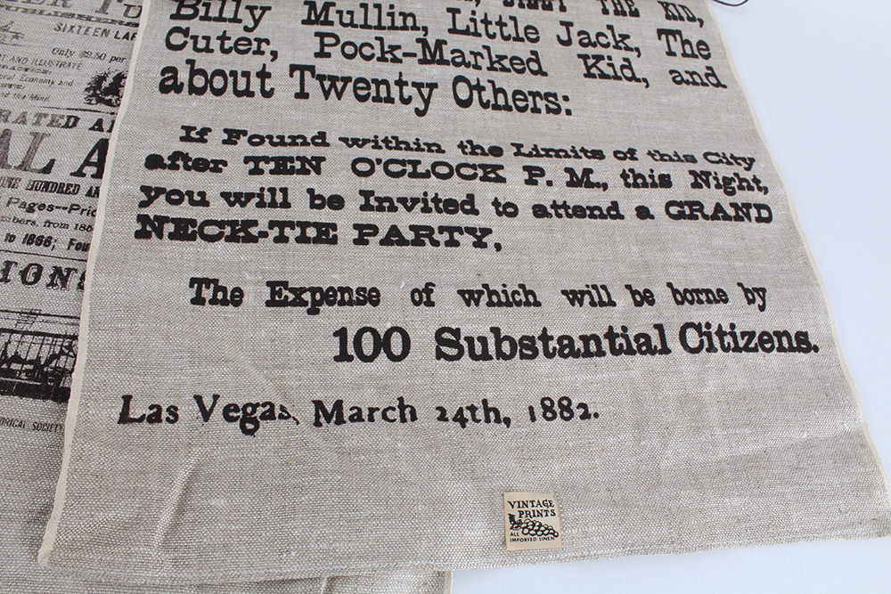 Vintage Advertisements on Linen