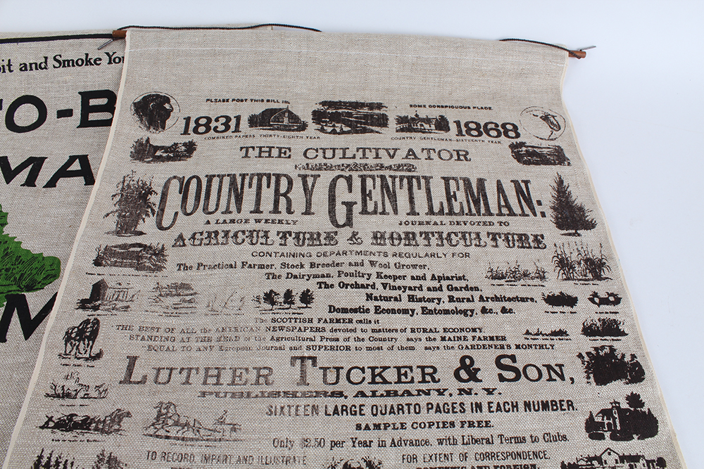 Vintage Advertisements on Linen