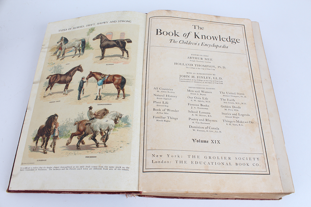 Three Volumes of "The Book of Knowledge: The Children's Encyclopedia"
