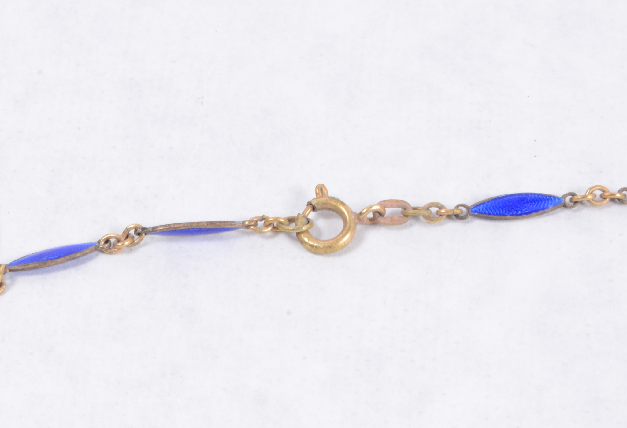 Vintage Enamel Necklace with Swiss Bucherer Watch Pendant