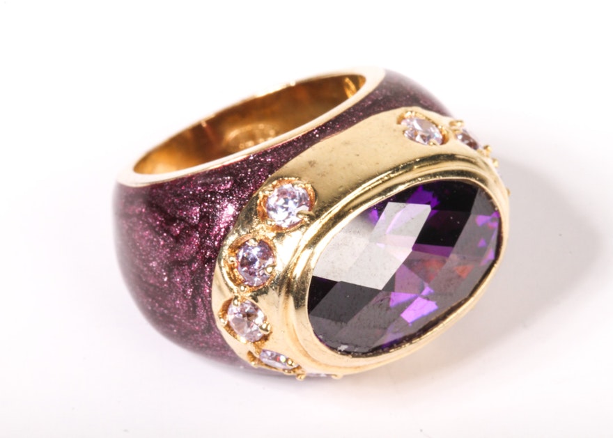 Seta Sterling Silver Purple Gemstone Ring