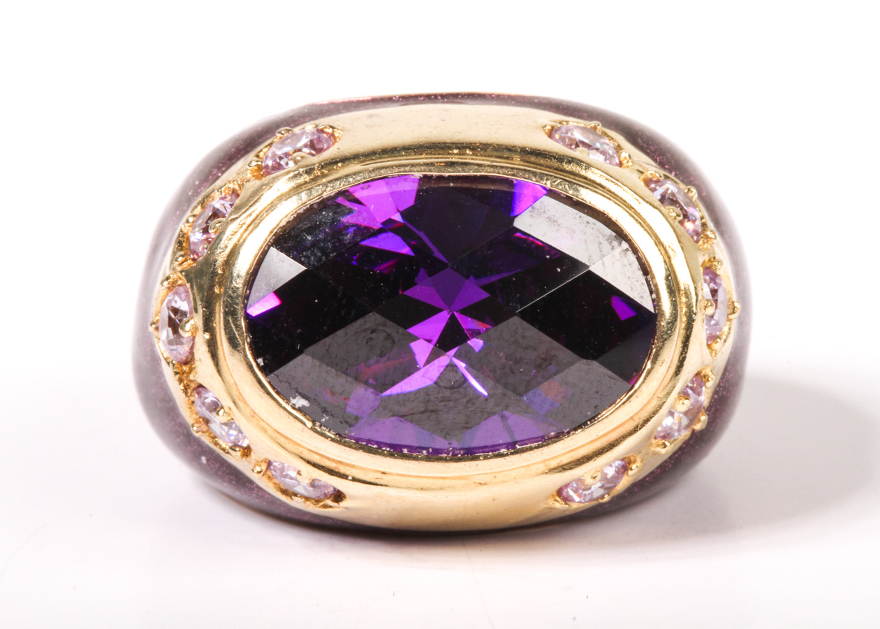 Seta Sterling Silver Purple Gemstone Ring