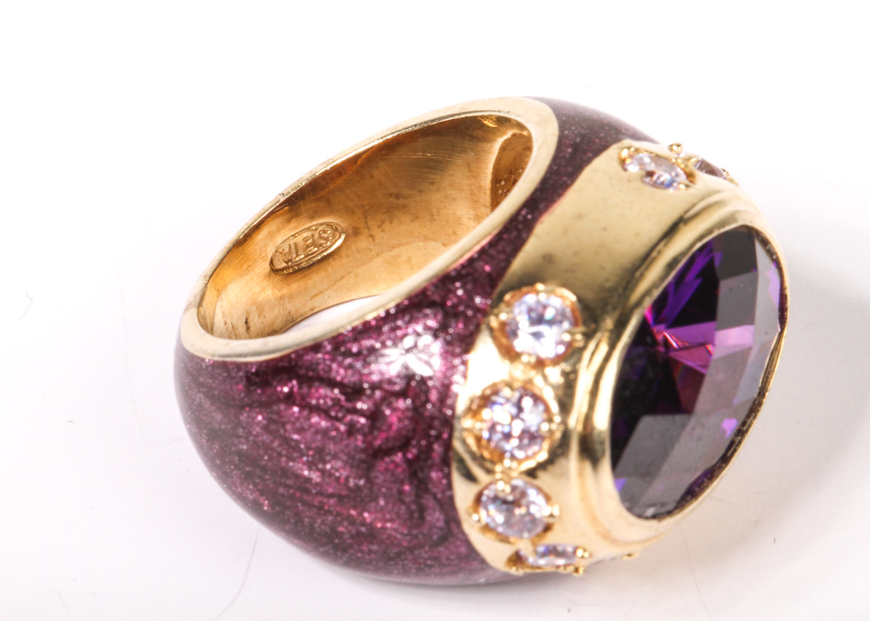 Seta Sterling Silver Purple Gemstone Ring