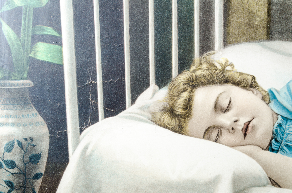 "On Guard" Print of Girl Sleeping with Dog