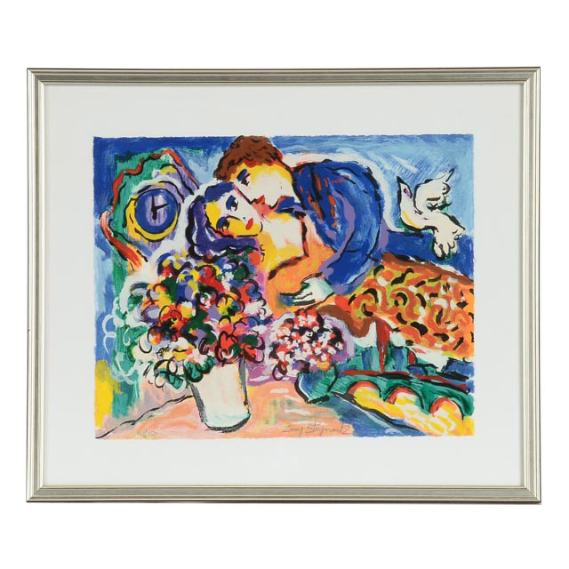 Zamy Steynovitz Limited Edition Serigraph "Lovers and Bouquet"