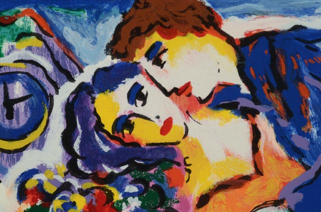 Zamy Steynovitz Limited Edition Serigraph "Lovers and Bouquet"